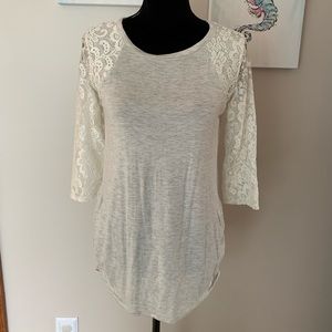 Loveapella maternity lace sleeve top